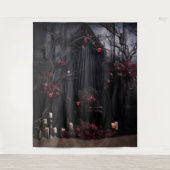 Moody Gothic Dark Veiled Arch & Chair XLarge Wandkleed (Voorkant)