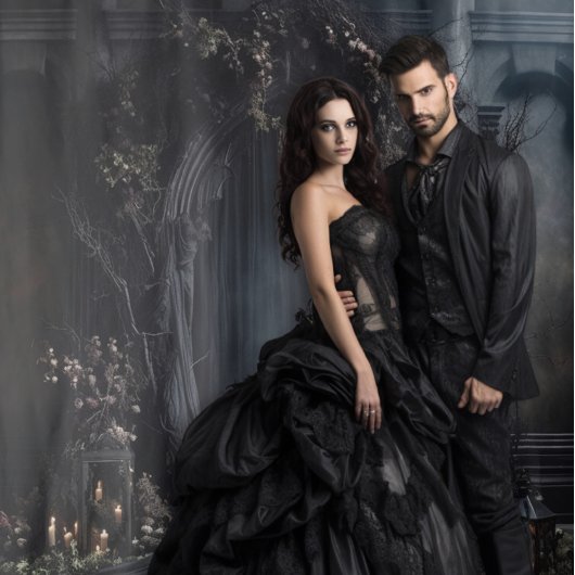 Moody Gothic Dark Veiled Arch & Lantaarns XLarge Wandkleed