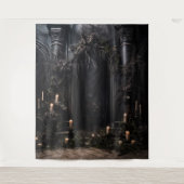 Moody Gothic Dark Wedding Arch & Kaarsen XLarge Wandkleed (Voorkant)