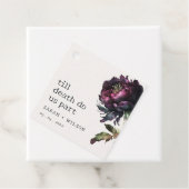 Moody Gothic Donker Paarse Zwarte Pioen Bruiloft Bedankjes Labels (In situ)