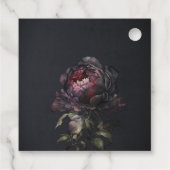 Moody Gothic Donker Paarse Zwarte Pioen Bruiloft Bedankjes Labels (Achterkant)