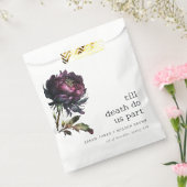 Moody Gothic Donker Paarse Zwarte Pioen Bruiloft Bedankzakje (Gezegeld)