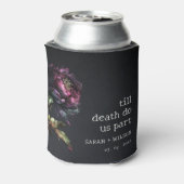 Moody Gothic Donker Paarse Zwarte Pioen Bruiloft Blikjeskoeler (Blikje Achterkant)