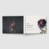 Moody Gothic Donker Paarse Zwarte Pioen Bruiloft Gastenboek (Volledig)