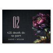 Moody Gothic Donker Paarse Zwarte Pioen Bruiloft Kaart (Achterkant)