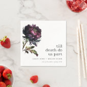 Moody Gothic Donker Paarse Zwarte Pioen Bruiloft Servet (Insitu)