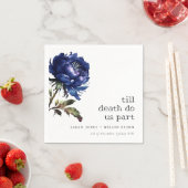 Moody Gothic Donkerblauw Navy Pioen Bruiloft Servet (Insitu)