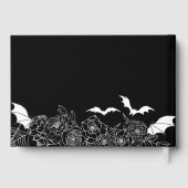 Moody Gothic Floral Wedding Black Gastenboek (Achterkant)