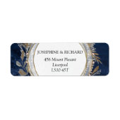 Moody Gothic Floral Wreath, marine Etiket (Voorkant)