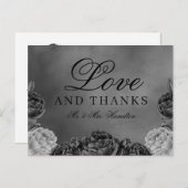 Moody Gothic Gray Roos Weddenschap Hartelijk dank Briefkaart (Voorkant / Achterkant)