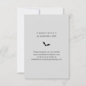 Moody Gothic Grey Wedding QR Code Website RSVP Kaartje (Achterkant)