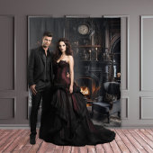 Moody Gothic Mansion Blue Study Stoelen XLarge Wandkleed