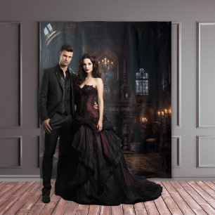 Moody Gothic Mansion Marmeren Open haard XLarge Wandkleed