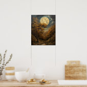 Moody Gothic Moon Art Print Poster (Keuken)