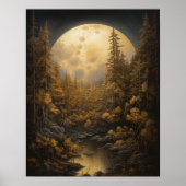 Moody Gothic Moon Art Print Poster (Voorkant)