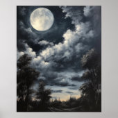 Moody Gothic Moon Art Print Poster (Voorkant)