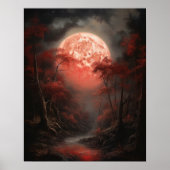 Moody Gothic Moon Art Print Poster (Voorkant)