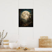 Moody Gothic Moon Art Print Poster (Keuken)