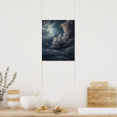 Moody Gothic Moon Art Print Poster (Keuken)