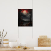 Moody Gothic Moon Art Print Poster (Keuken)