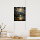 Moody Gothic Moon Art Print Poster (Keuken)