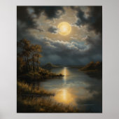 Moody Gothic Moon Art Print Poster (Voorkant)