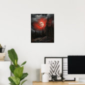 Moody Gothic Moon Art Print Poster (Thuiskantoor)