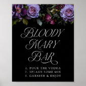Moody Gothic Paarse Bloedige Maria Bar Teken Poster (Voorkant)