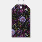 Moody Gothic Paarse Bloemen Bruiloft Dank u Cadeaulabel (Achterkant)