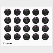 Moody Gothic Paarse Bloemen Bruiloft Dank u Ronde Sticker (Vel)