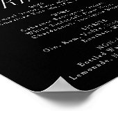 Moody Gothic Paarse Bloemen Bruiloft Drink Menu Si Poster (Hoek)