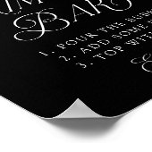 Moody Gothic Paarse Bloemen Bruiloft Mimosa Bar Te Poster (Hoek)