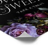 Moody Gothic Paarse Bloemen Liefde is Lief teken Poster (Hoek)