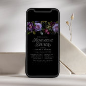 Moody Gothic Paarse Bloemen repetitie diner Kaart