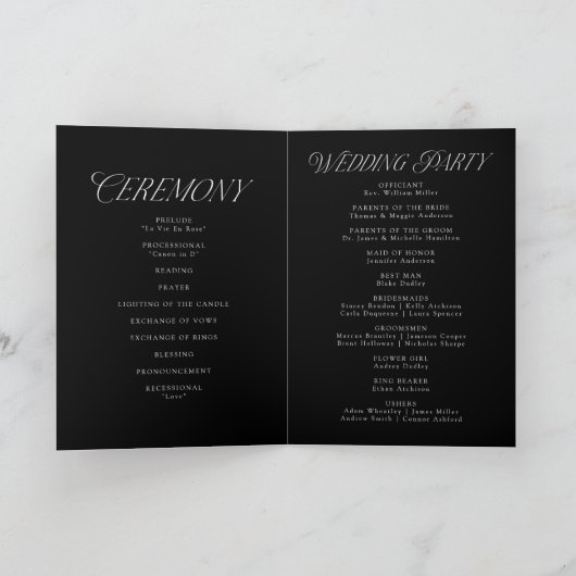 Moody Gothic Paarse Bloemen Trouwprogramma Programma (Binnen)