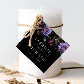 Moody Gothic Paarse bloemenbruiloft Bedankjes Labels