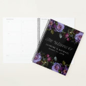 Moody Gothic Paarse bloemenbruiloft Planner (Display)