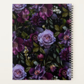 Moody Gothic Paarse bloemenbruiloft Planner (Achterkant)