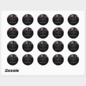 Moody Gothic Paarse bloemenbruiloft Ronde Sticker (Vel)