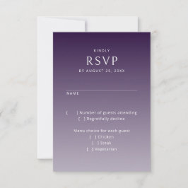 Moody Gothic Paarse bruiloft RSVP