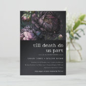 Moody Gothic Paarse Zwarte Pioen Koppels Douche Kaart (Staand voorkant)