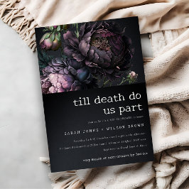 Moody Gothic Paarse Zwarte Pioen Koppels Douche Kaart