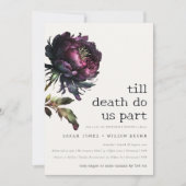 Moody Gothic Paarse Zwarte Pioen repetitie diner Kaart (Voorkant)