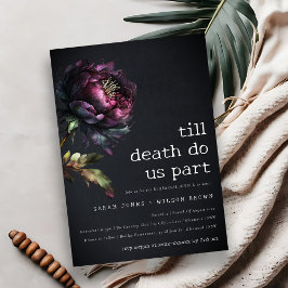 Moody Gothic Paarse Zwarte Pioen repetitie diner Kaart