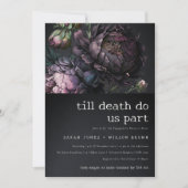 Moody Gothic Paarse Zwarte Pioen Verloving Kaart (Voorkant)