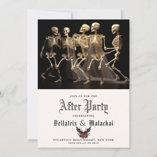 Moody Gothic Rosewood Na Partij QR Code Save The Date (Voorkant)