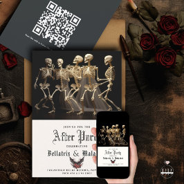 Moody Gothic Rosewood Na Partij QR Code Save The Date