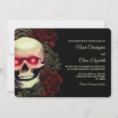 Moody Gothic Skull Bloemen Halloween metallic Kaart (Voorkant)
