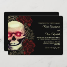 Moody Gothic Skull Bloemen Halloween metallic