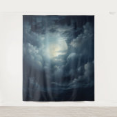 Moody Gothic Volle Maan Nacht Sky XLarge Wandkleed (Voorkant)